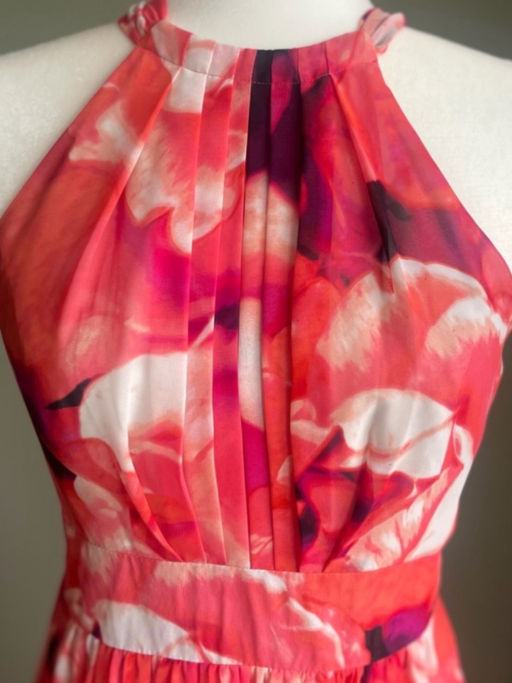 Eliza J• Floral Halter Coral Maxi Dress | Size 4